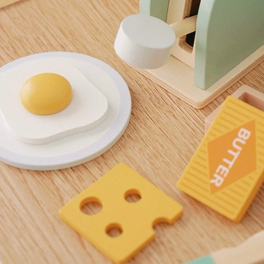 Wooden Toy-Pop‎ up Toaster Play Kitchen Playset (11 pieces)